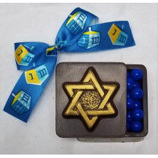 Star of David on lid. Chocolate box. Kosher chocolate